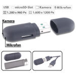 Mini-Videokamera & USB-Webcam mit microSD-Kartenleser, 80 mAh