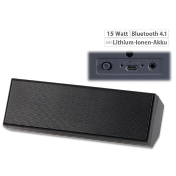 Portabler Stereo-Lautsprecher mit Bluetooth 4.1 und Akku, 10 Watt