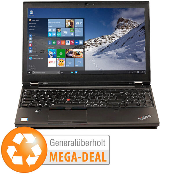 ThinkPad P50, 15,6"/39,6cm, Core i7, 32GB, 512GB SSD (generalüberholt)