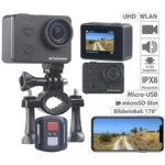 UHD-Action-Cam mit WLAN, Sony-Sensor, wasserdicht ohne Gehäuse, IPX8
