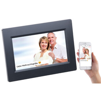 WLAN-Bilderrahmen mit 17,8-cm-IPS-Touchscreen & weltweitem Bild-Upload