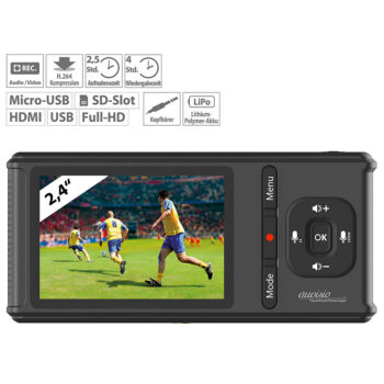 4K-UHD-Video-Rekorder & Live, Farbdisplay, HDMI, USB, SD, 60 B./Sek.