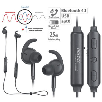 ANC Stereo-In-Ear-Headset, Bluetooth aptX, Geräusch-Unterdrückung 25dB