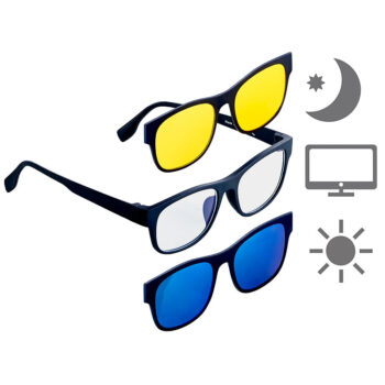 3in1-Bildschirm-Brille mit magnetischem Sonnen- und Nachtsicht-Aufsatz