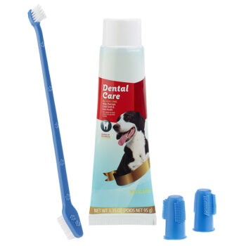 4in1-Zahnpflege-Set für Hunde mit Zahnpasta, Zahnbürste, Fingerbürsten