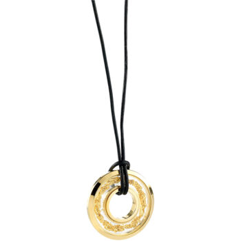Damen-Halskette Kreole vergoldet gefüllt mit Feingold Splittern