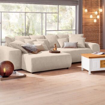 Home affaire Ecksofa "Riveo Luxus", Polsterung für bis zu 140 kg pro Sitzfläche, auch mit Cord-Bezug