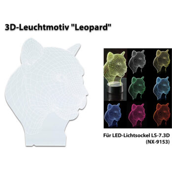 3D-Leuchtmotiv "Leopard" für Deko-LED-Lichtsockel LS-7.3D