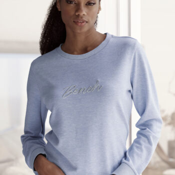 Bench. Sweatshirt "-Loungeshirt", mit glänzender Logostickerei, Loungewear, Loungeanzug