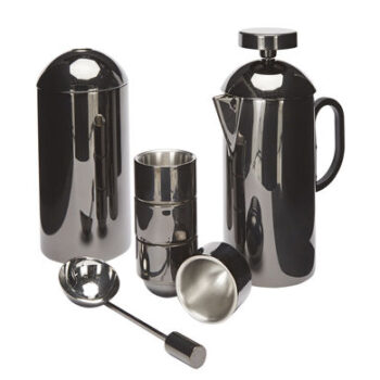 Druckkolben-Kaffeemaschine Brew metall schwarz / + 4 Tassen + Kaffeedose + Dosierlöffel - Tom Dixon en