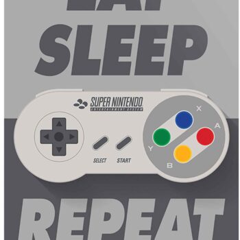 Reinders! Poster "Super Nintendo Eat, sleep, repeat", (1 St.)