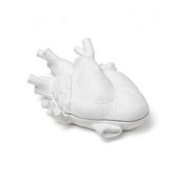 Schachtel Love in a Box keramik weiß / Menschliches Herz aus Porzellan - 13,6 x 18,9 cm - Seletti weiß en keramik