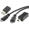 Renkforce USB-Kabel USB 2.0 USB-Micro-B Stecker, USB-A Buchse 0.15 m Schwarz mit OTG-Funktion, SuperSoft-Ummantelung