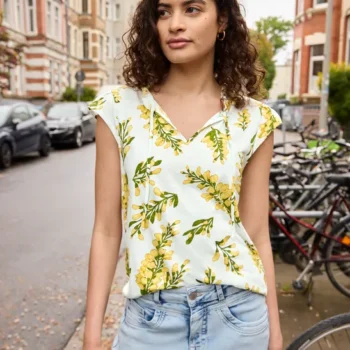 Dropped Shoulder Shirt mit Split Neck