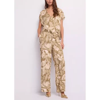 GAUDI - Overall, Combinaison Imprimé Feuille, 38CH/44IT, Multicolor