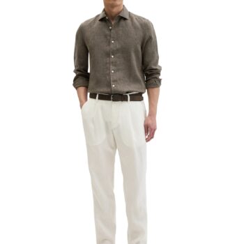Marc OPolo Langarmhemd shaped fit aus feinem Leinen-Chambray